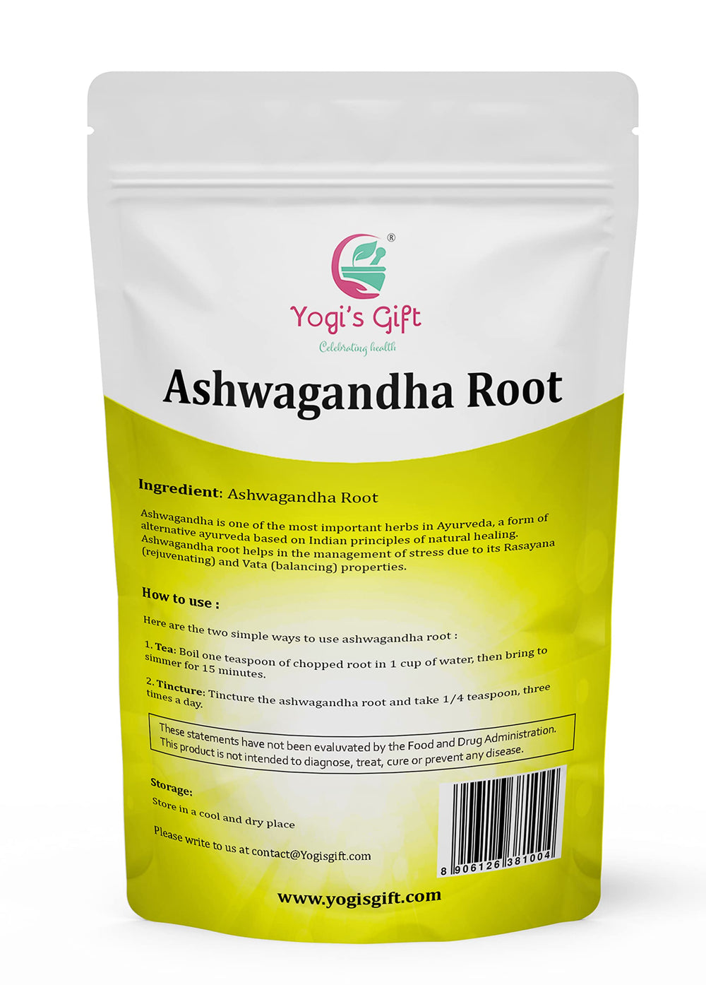 YOGI'S GIFT Ashwagandha root 1lb package suitable for daily rituals