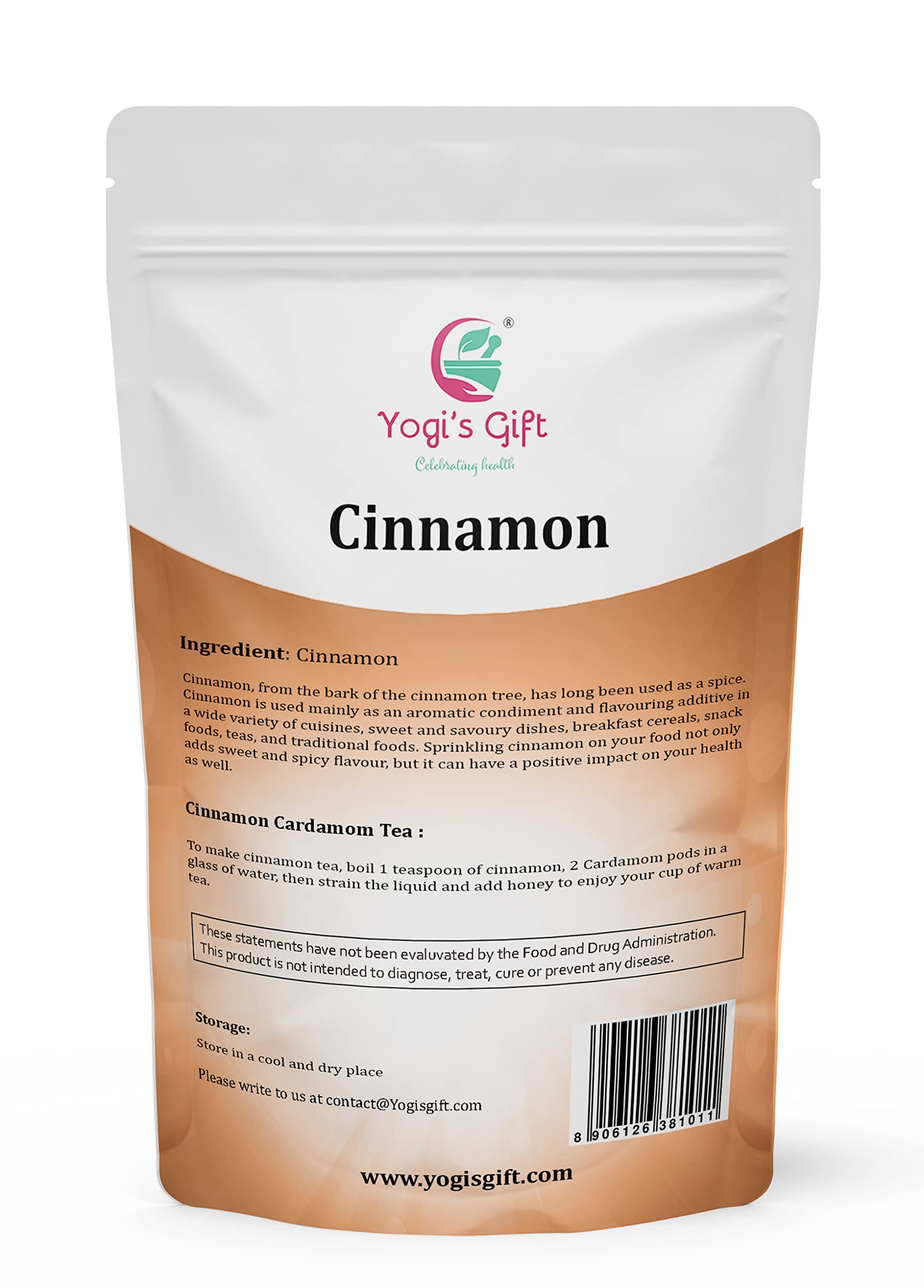 YOGI'S GIFT cinnamon bark chips in a bowl, perfect for baking and beverages