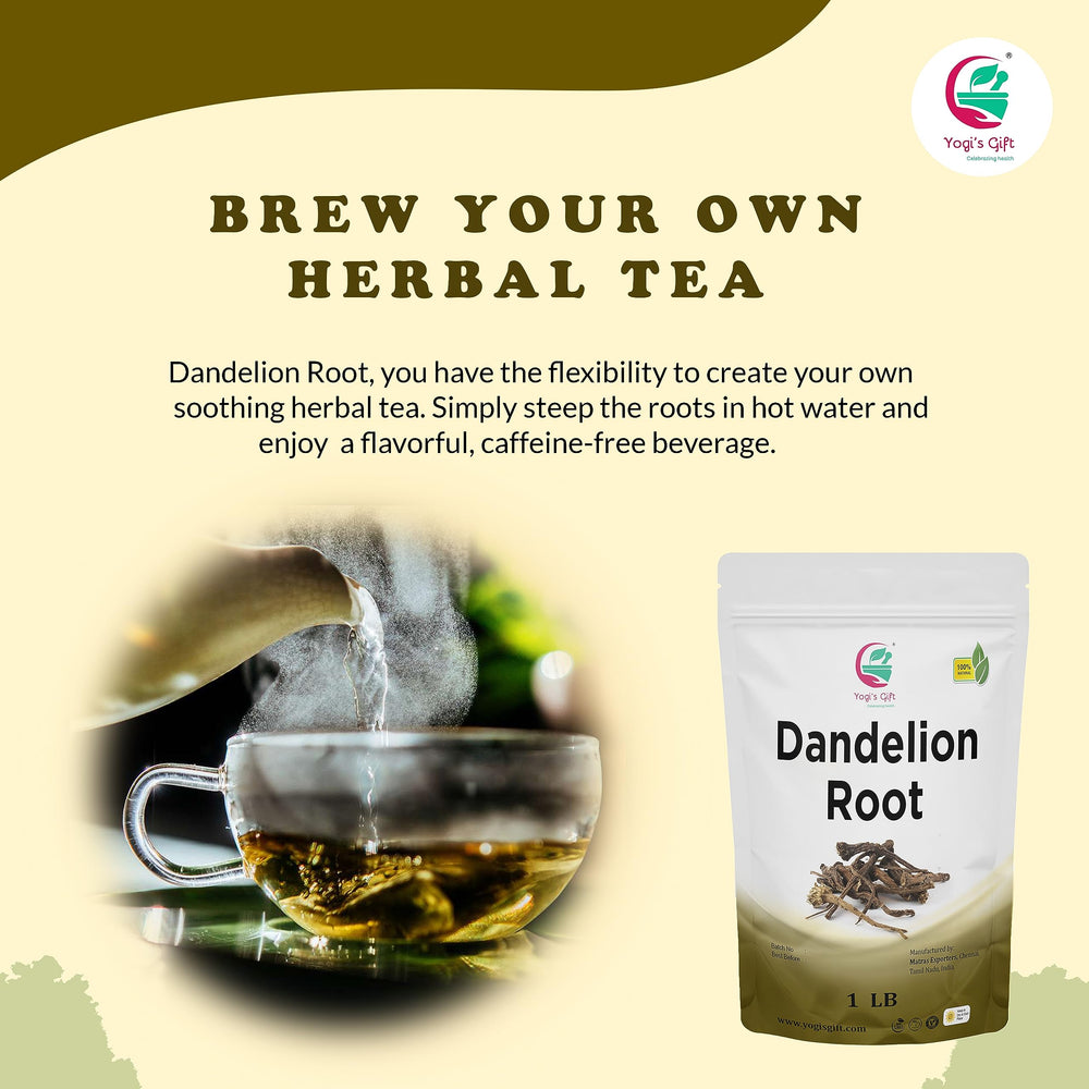 Yogi's Gift Dandelion Root roasted as a coffee substitute with earthy notes