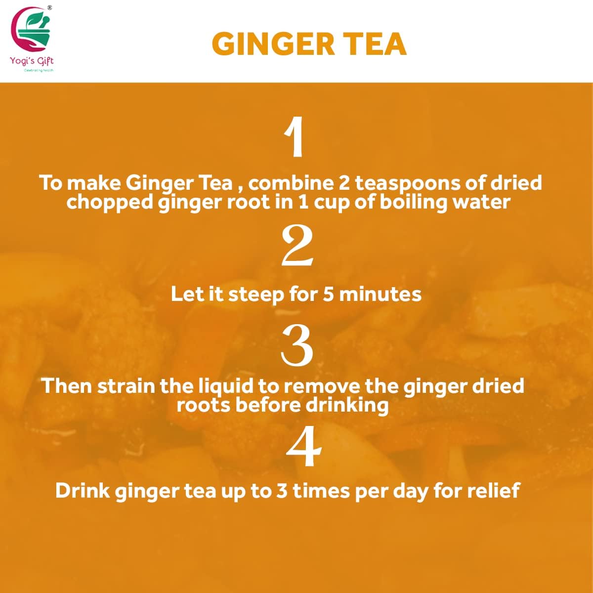Yogi's Gift dried ginger root 4oz cooking ideas image inspires flavorful soups and stir-fries.