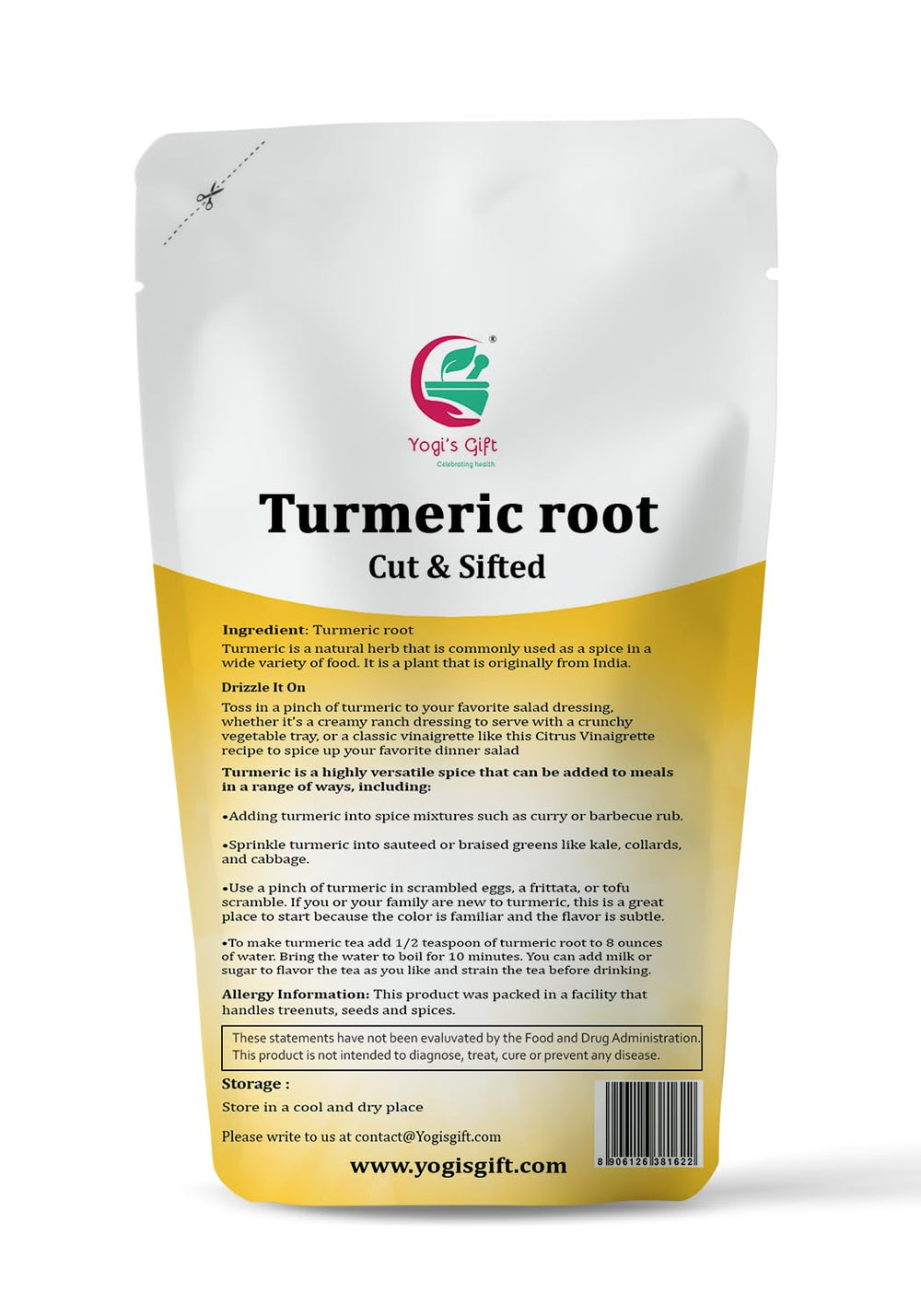 Yogis Gift dried turmeric pieces deliver warm aroma in stocks and sautés