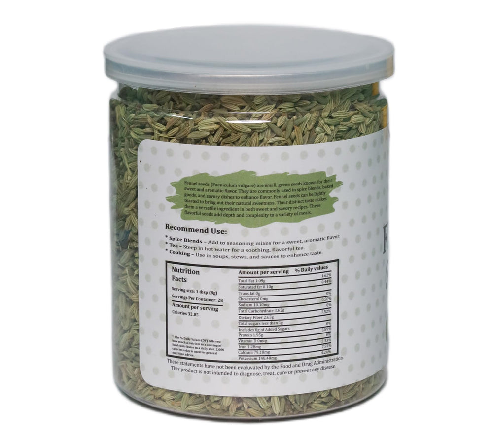 Yogi’s Gift fennel seeds – whole spice in a clear jar for curries and teas