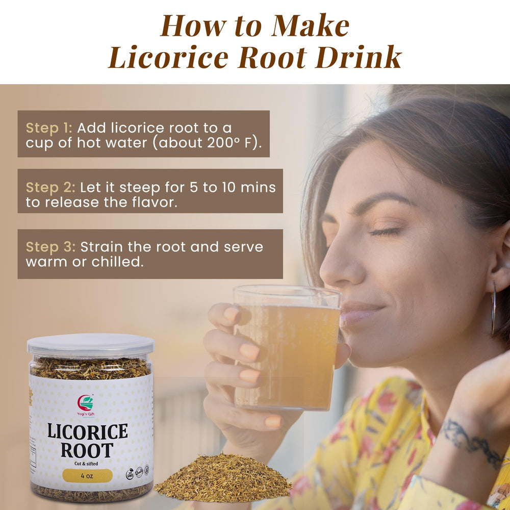 Yogi’s Gift licorice root aroma releasing during steeping.