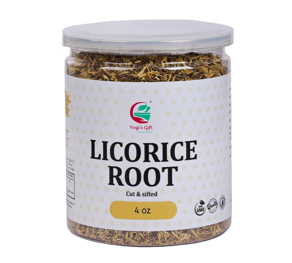 Yogi’s Gift licorice root cut and sifted for tea infusions.