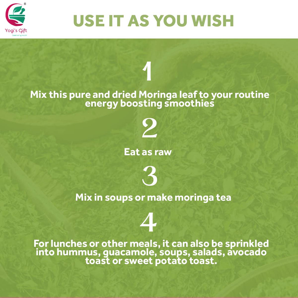 Moringa leaves added to soup for color and nutrition