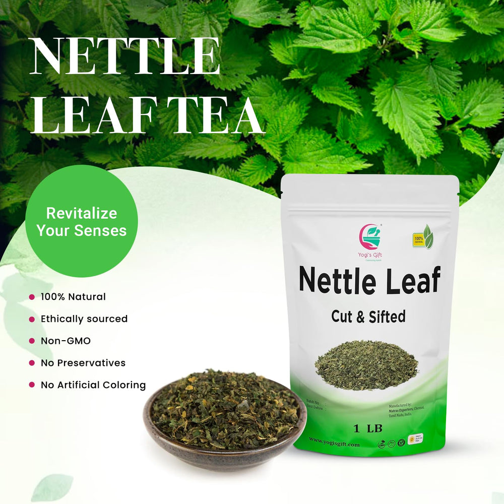 Yogi's Gift nettle leaves tea-steeping captures earthy aroma