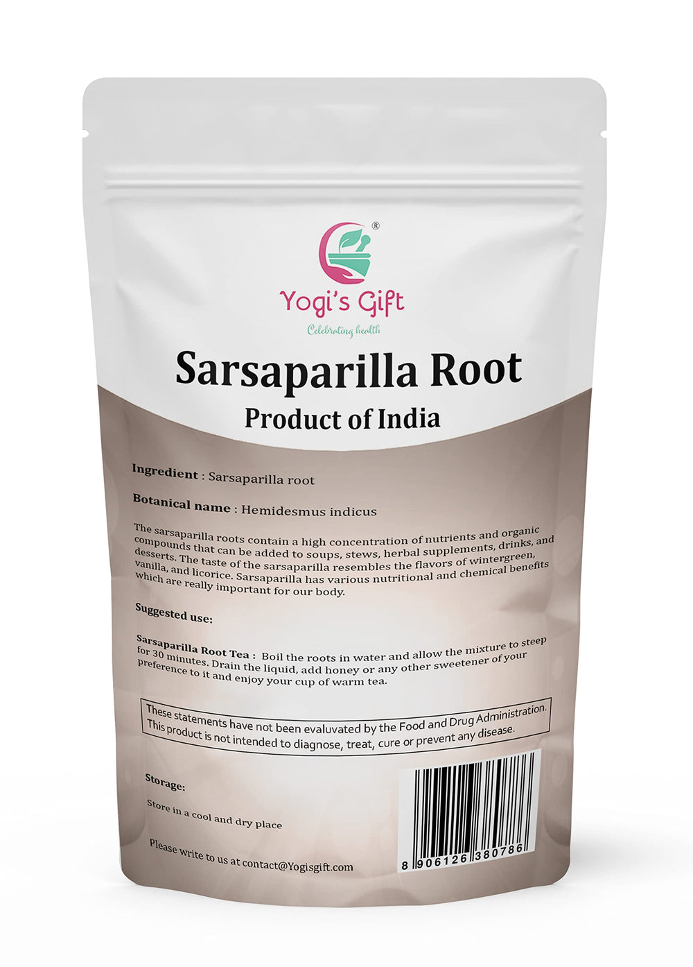 YOGI'S GIFT sarsaparilla root essence enhances natural flavor in beverages