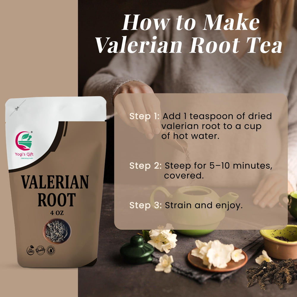 Yogi’s Gift valerian root resealable-bag emphasizes long-lasting freshness and aroma