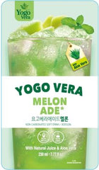 Yogo Vera Melon Ade pouch chilled serve, crisp melon taste