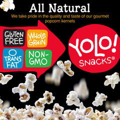 YOLO! White butterfly popcorn kernels close-up show premium quality.