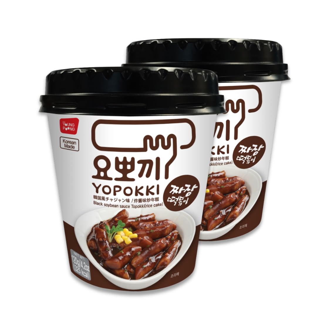 Yopokki Instant Tteokbokki Cup with Jjajang packaging for a quick snack.
