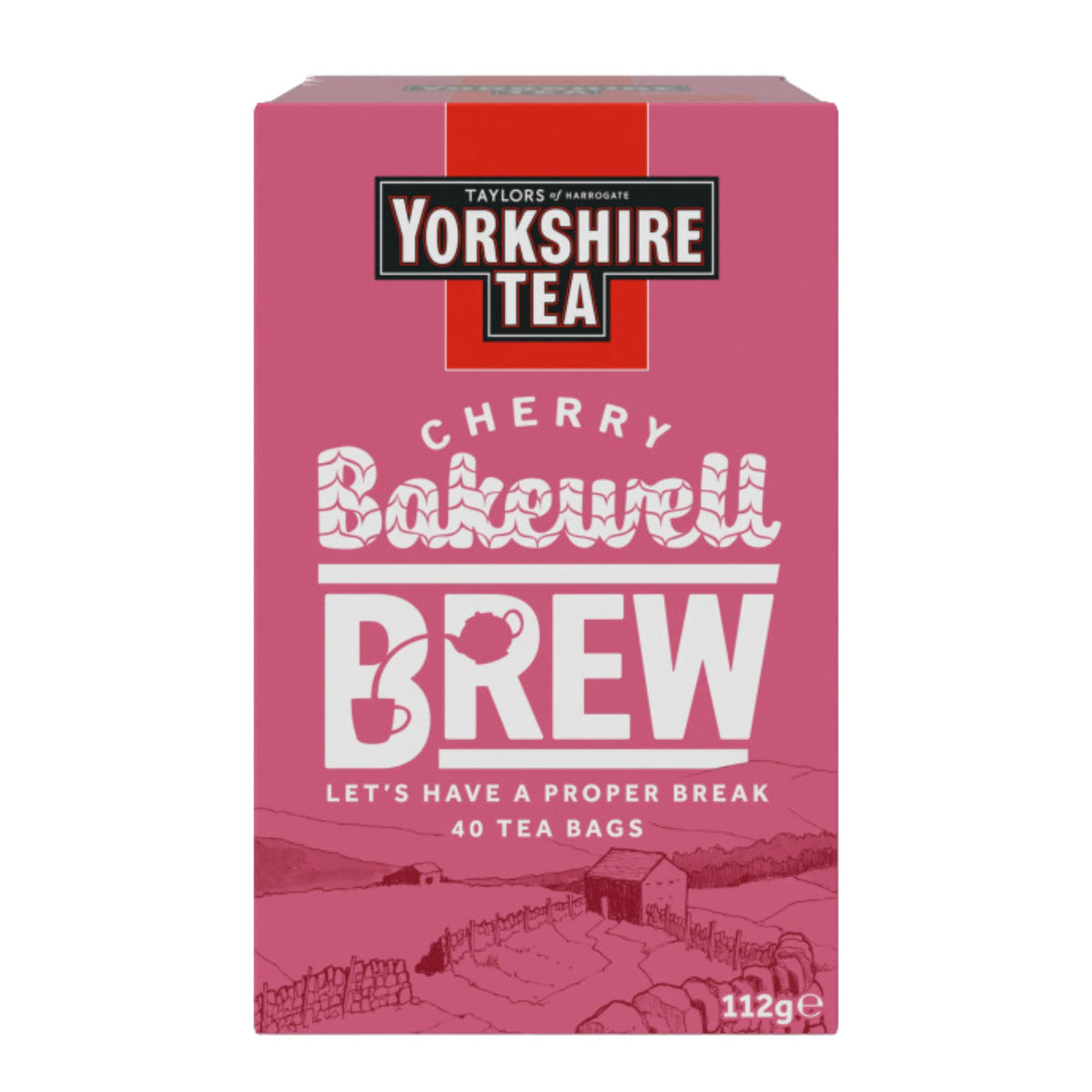 Yorkshire Tea Cherry Bakewell Brew pillow tea bags for a cake-inspired cup any time