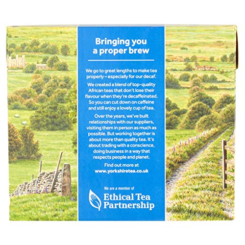 Yorkshire Tea Decaf brewed cup with rich aroma for a comforting moment