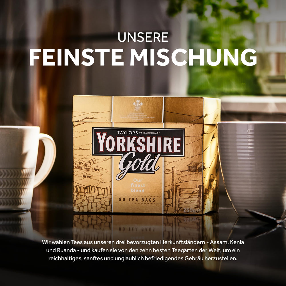 Yorkshire Tea Gold iced serving glass highlighting freshness.
