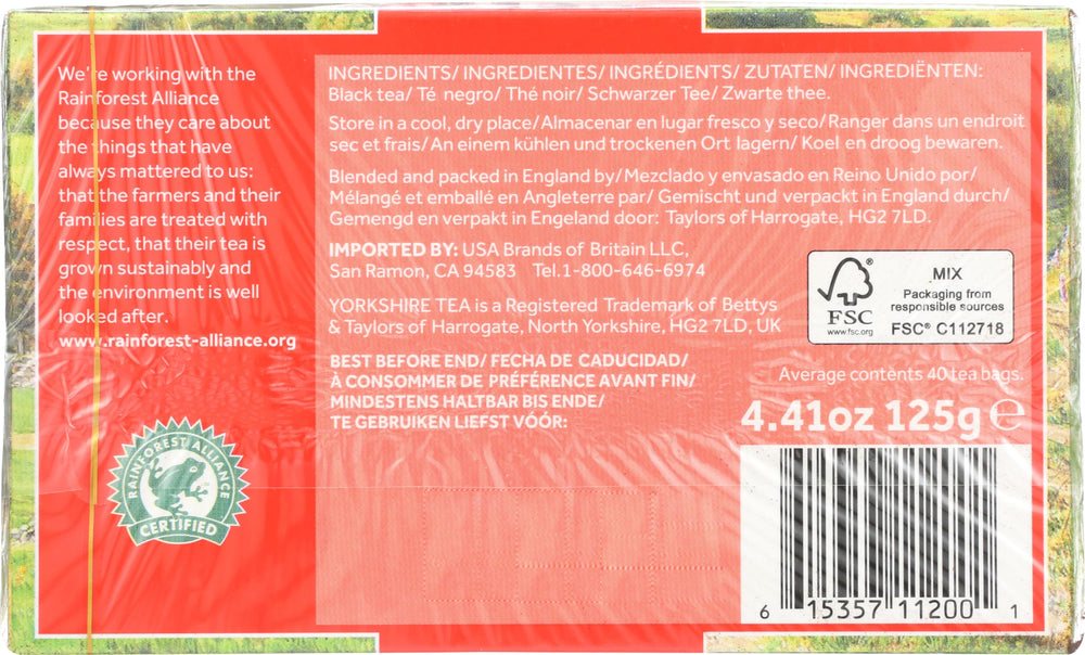 Yorkshire Tea brews strong, making a traditional English cuppa.