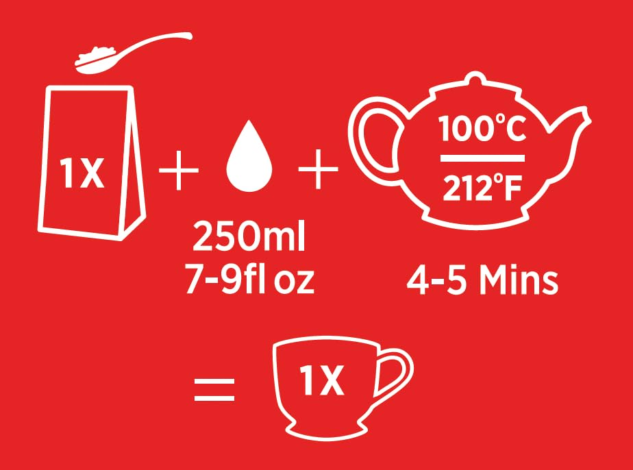 Yorkshire Tea loose-leaf preparation, suitable for hot or iced servings throughout the day.
