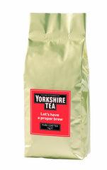 Yorkshire Tea loose-leaf kilo bag packaging for a bold morning brew.