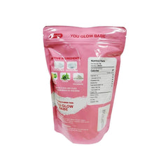 Close-up of You Glow Babe Shepu Appu Juice sachet for quick mixing.