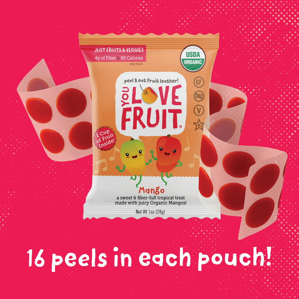 YOU LOVE FRUIT mango fruit snack portable 1oz serving ideal for travel