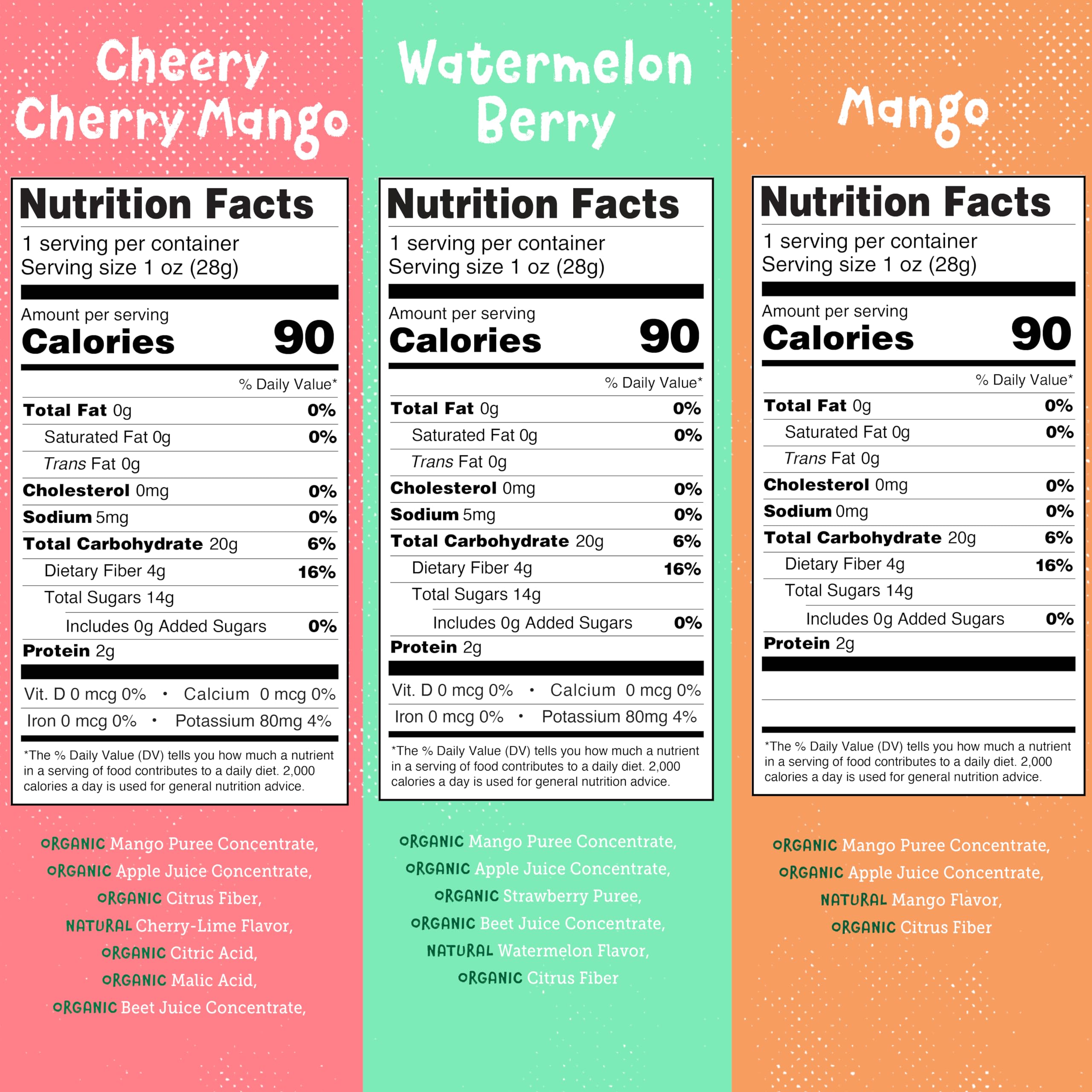 YOU LOVE FRUIT mango snack pack with organic ingredients for energy-friendly snacking.