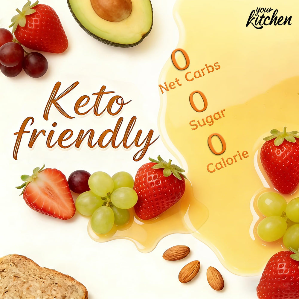 Your Kitchen Allulose Syrup stirred into tea showcases smooth, sugar-like flavor with no aftertaste.
