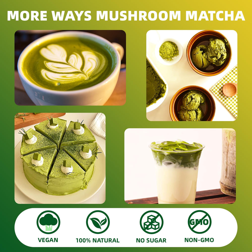 YoYoJo mushroom matcha latte pour illustrating drink versatility
