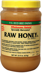 YS Eco Bee Farms Raw Honey 22 oz jar with natural color for everyday sweetness.