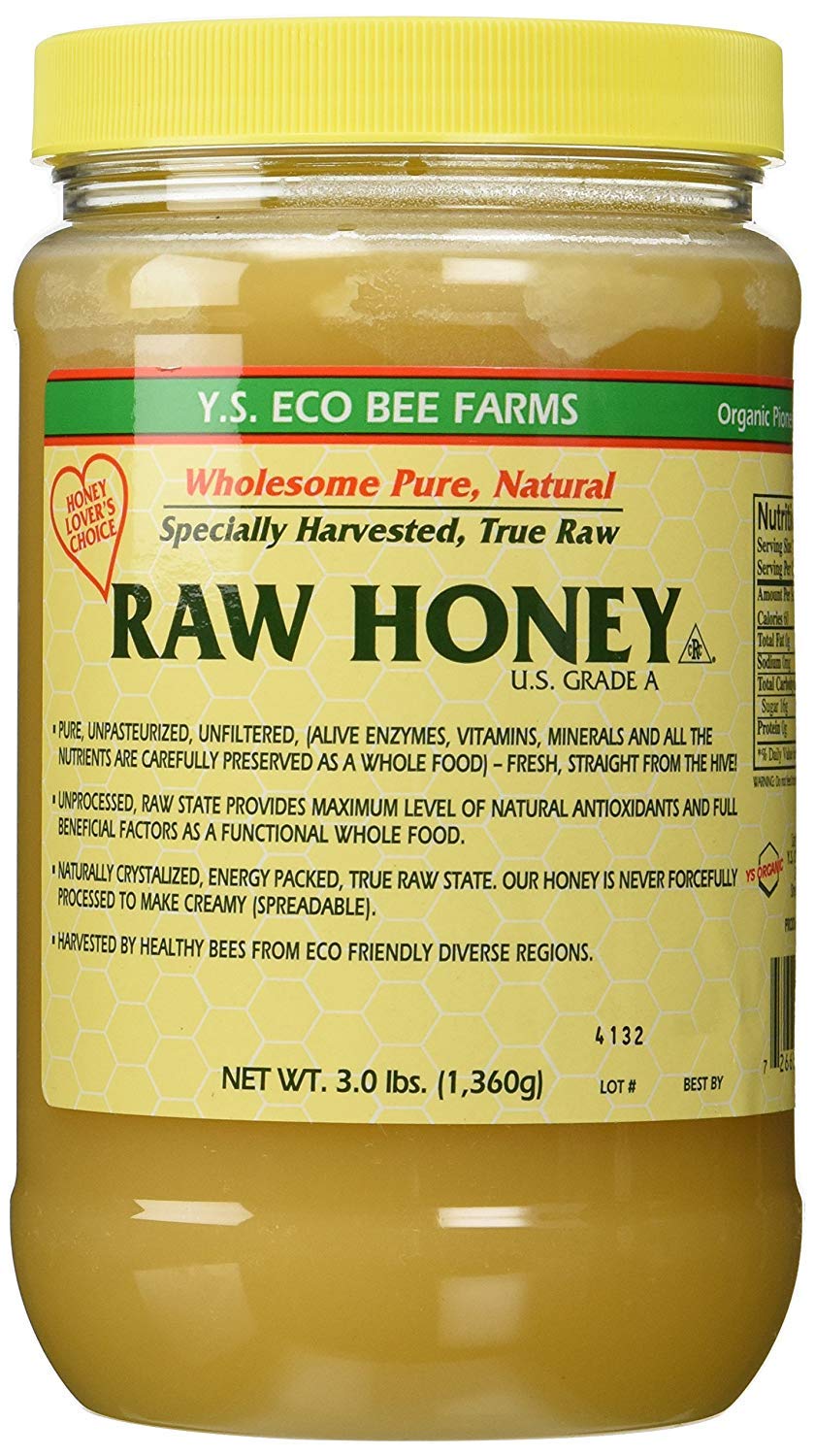 YS Eco Bee Farms RAW HONEY 3lb bottle pack, perfect drizzle on toast for natural sweetness