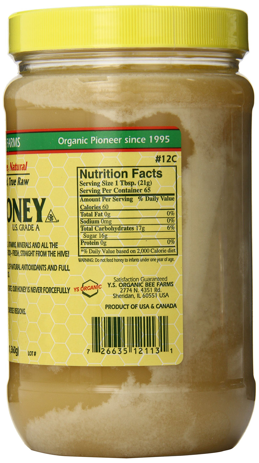 Closeup of RAW HONEY shows crystals and unpasteurized purity - great for tea