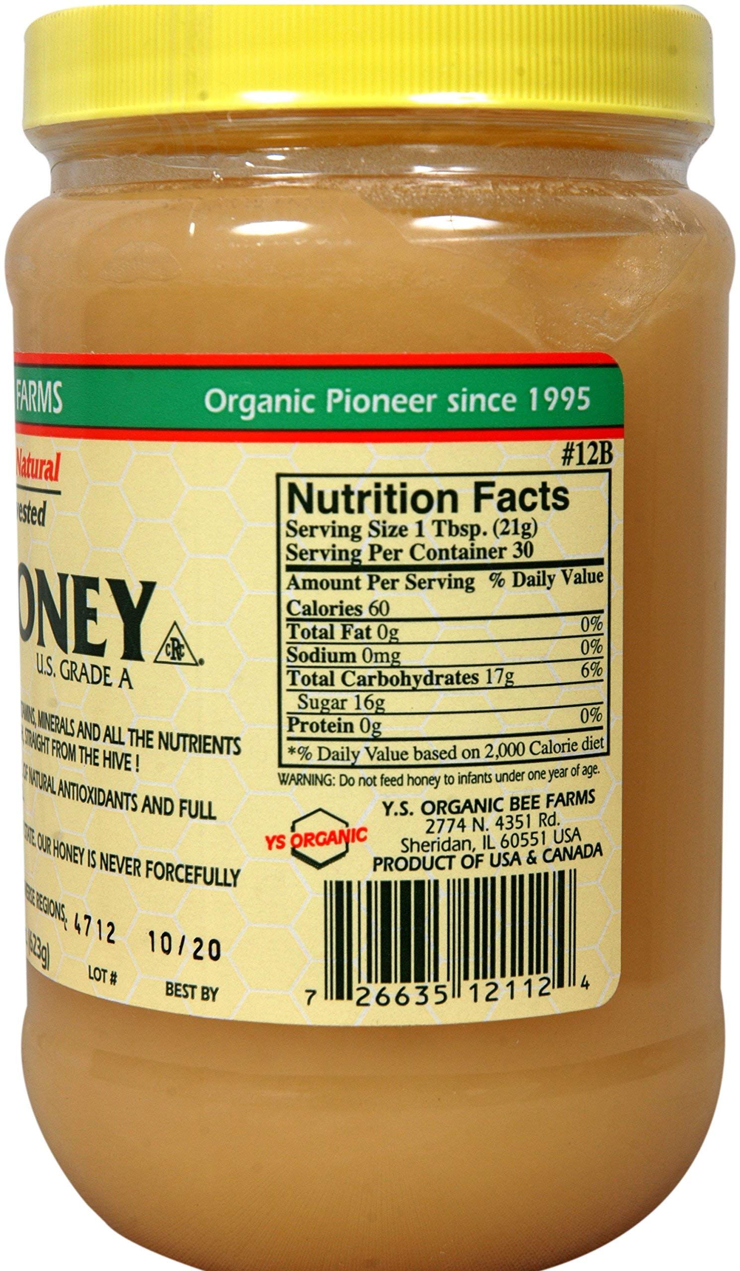 Tablespoon-serving shot of YS Eco Bee Farms Raw Honey offers easy portion control.