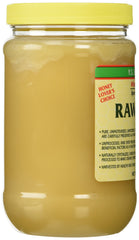 YS Royal Jelly Honey Bee raw honey pour shot illustrating smooth texture for drizzling.