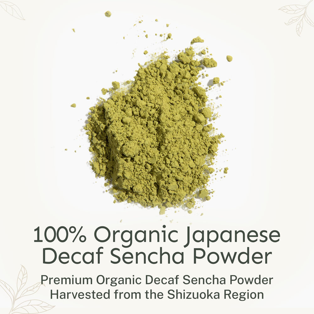 Hot brew from Yu Tea Decaf Sencha with warm amber color