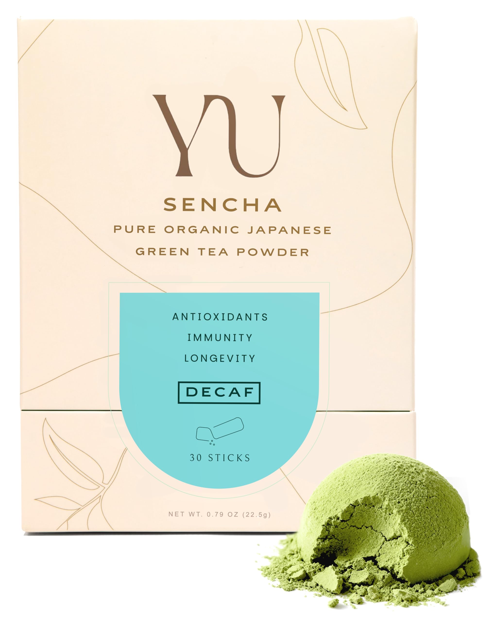 Yu Tea Decaf Sencha packets ready for hot or iced brews