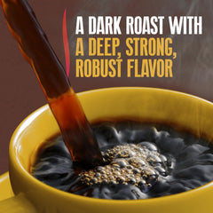 Ground coffee from Yuban Dark Roast prepared for pour-over