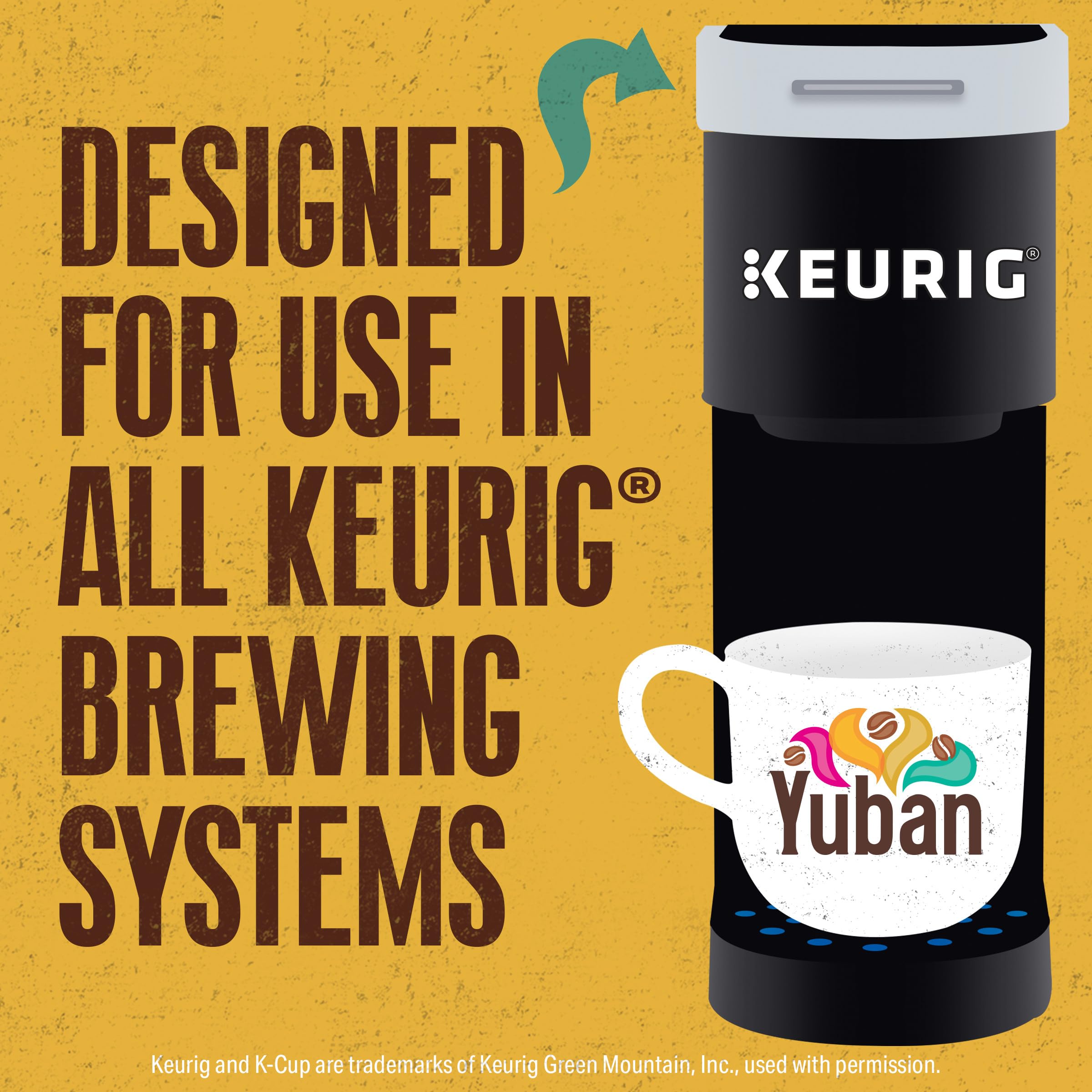 Packaging designed to keep Yuban K-Cups cool and dry for freshness.