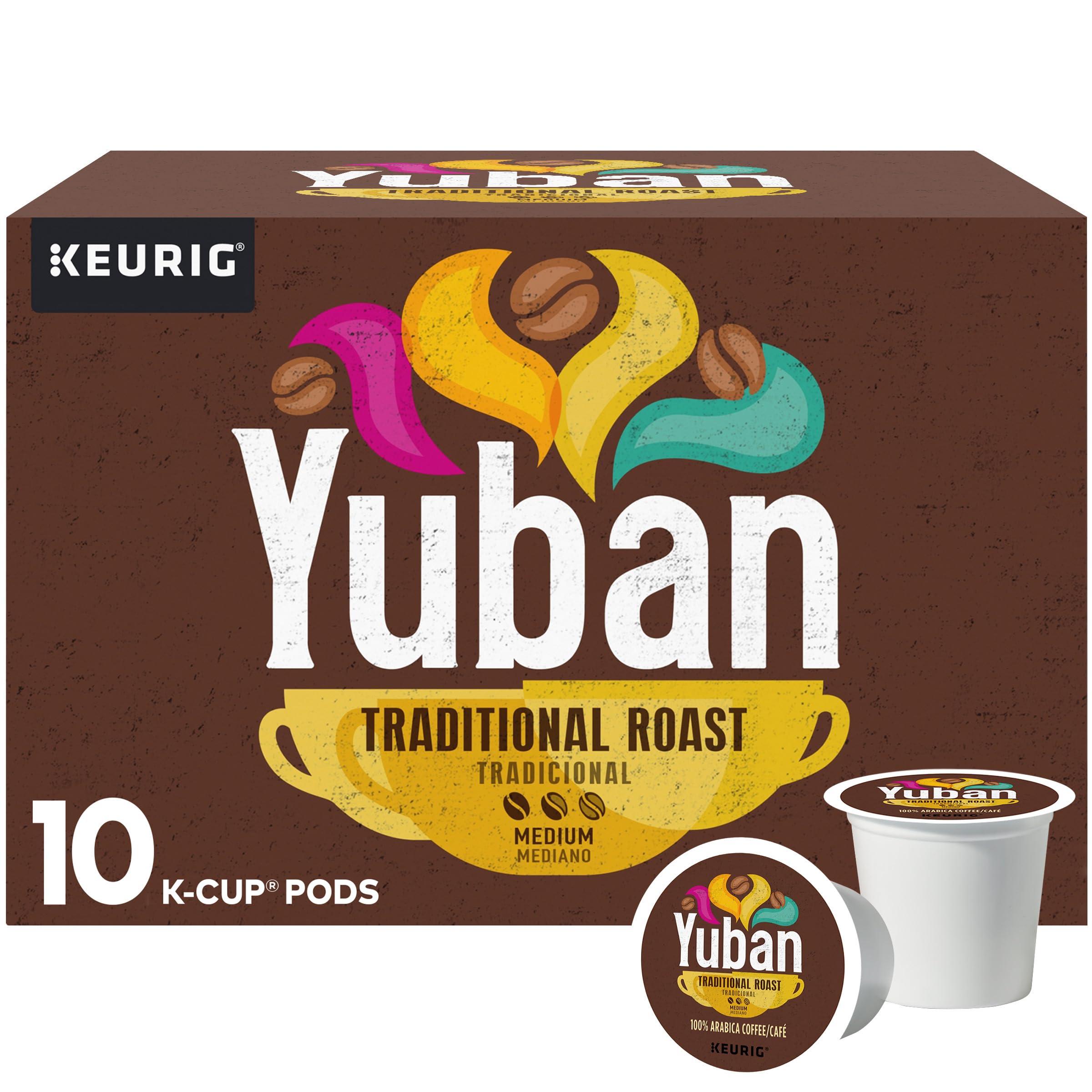 Yuban Traditional Roast K-Cup pods ready for quick single-serve brews.