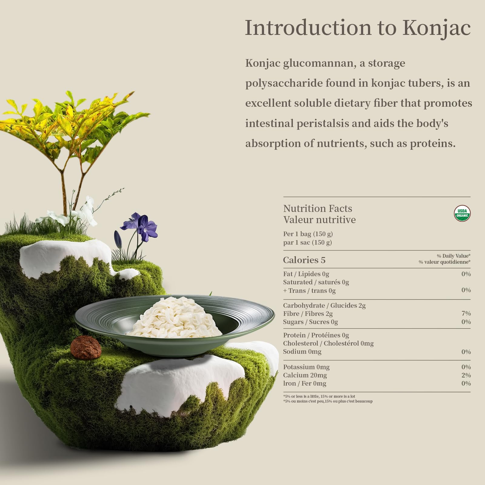 YUHO Konjac Noodles Dry Pack Close-Up, odor-free texture for versatile dishes.