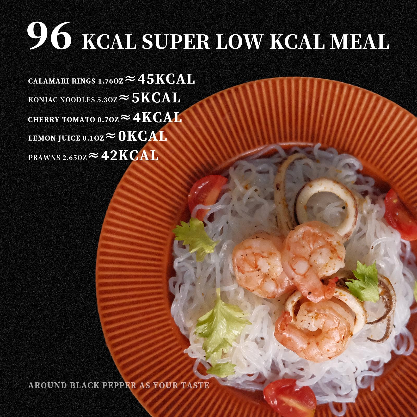 YUHO Konjac noodles salad-dish features crisp salads and sauce absorption.