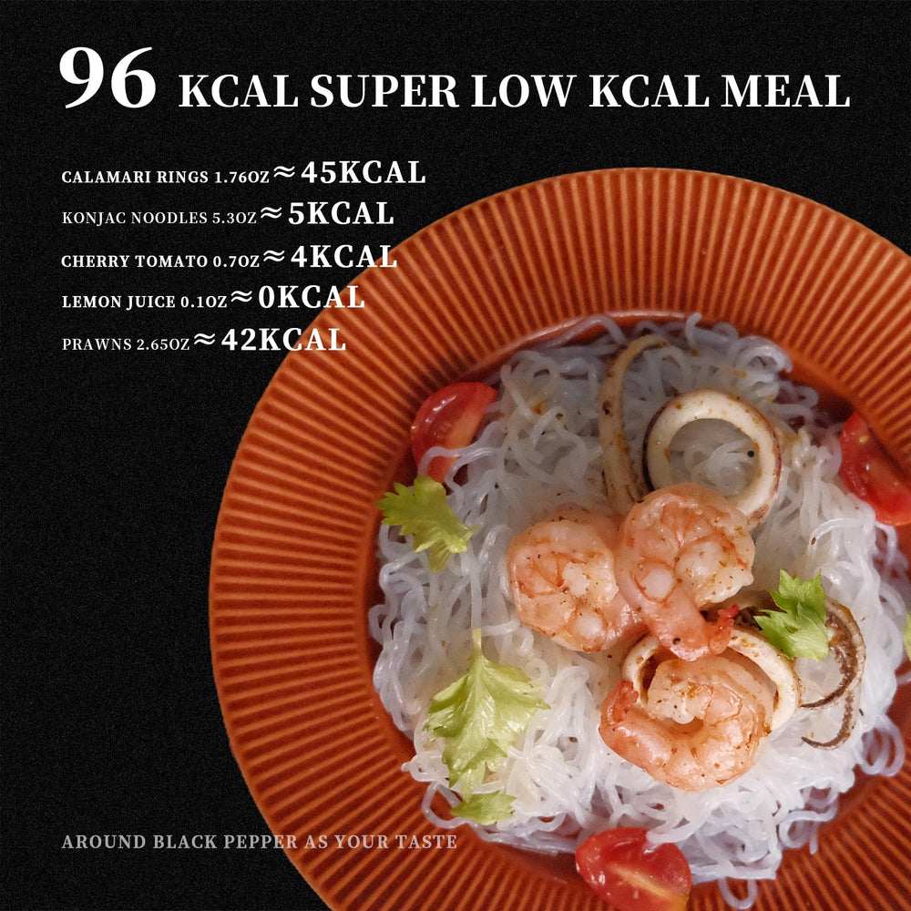 YUHO Konjac noodles salad-dish features crisp salads and sauce absorption.