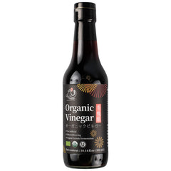 YUHO Organic Black Vinegar bottle with less-salt label for lighter flavor.