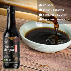 YUHO Organic Black Vinegar glaze on pork belly for bold finish.