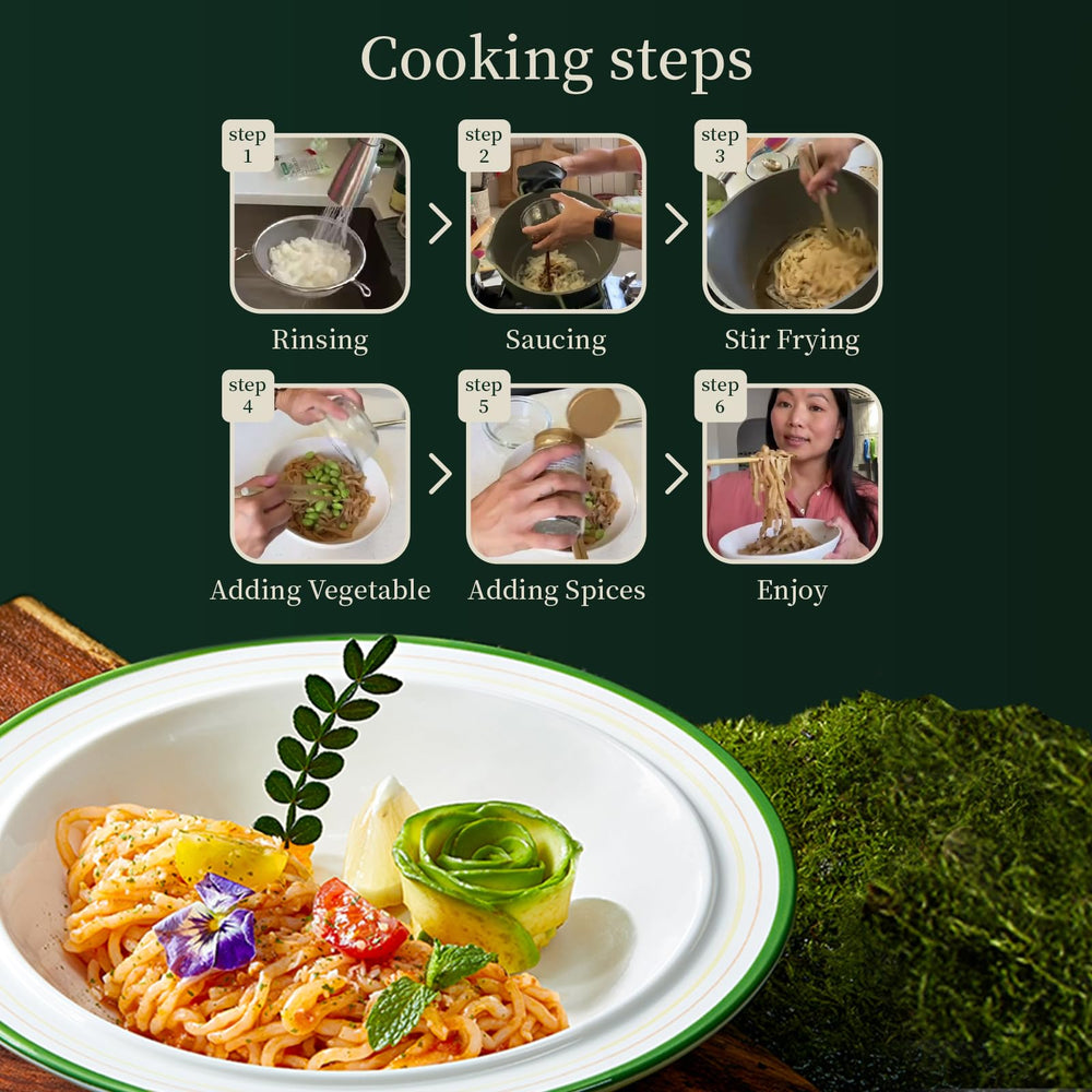 YUHO Ready-to-eat konjac noodles, microwaves in minutes for a light meal.