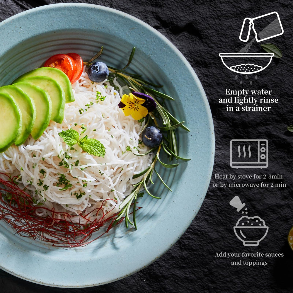 YUHO Shirataki keto-low-carb pack demonstrates near-zero net carbs.