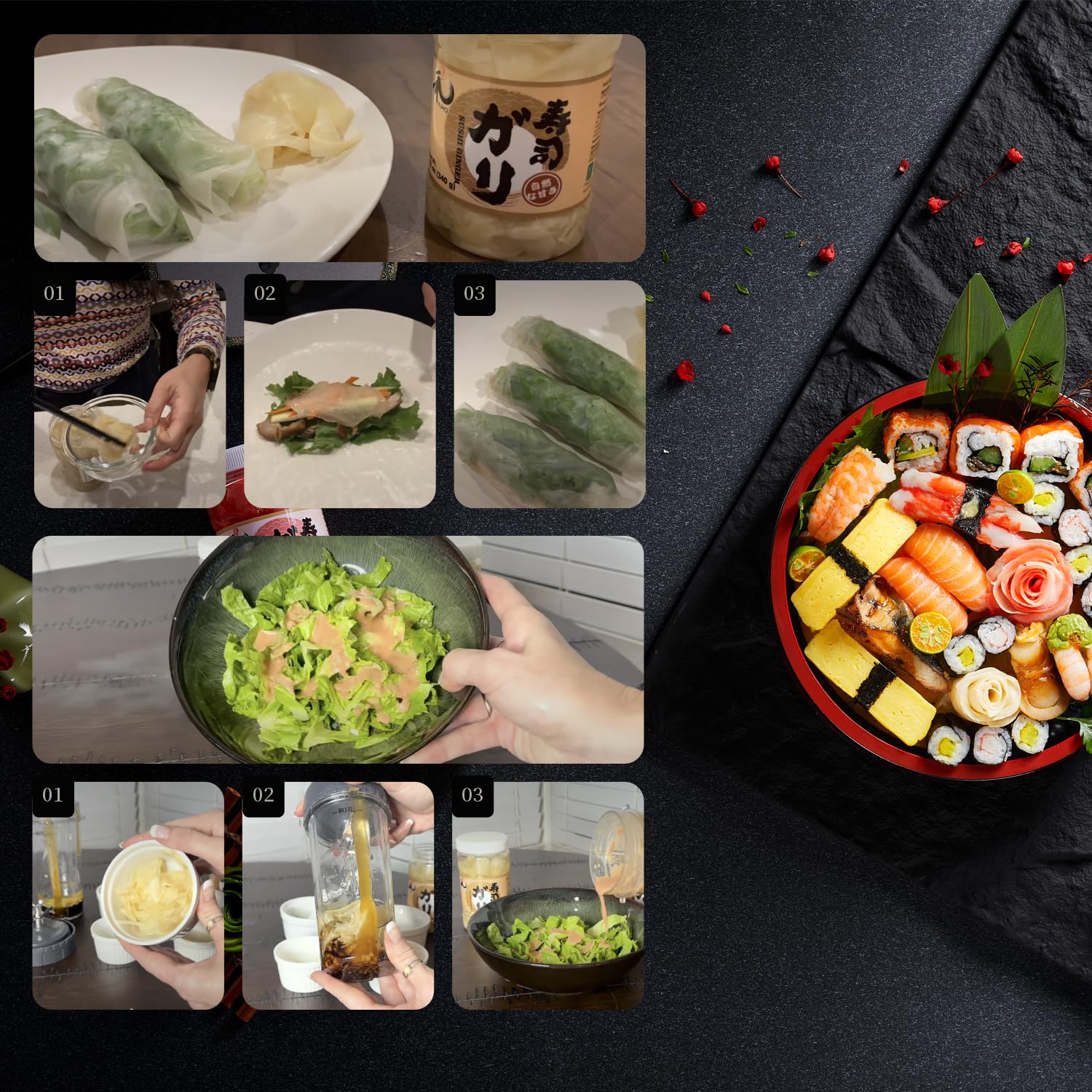 YUHO sushi ginger inspires creative uses in salads and sandwiches.