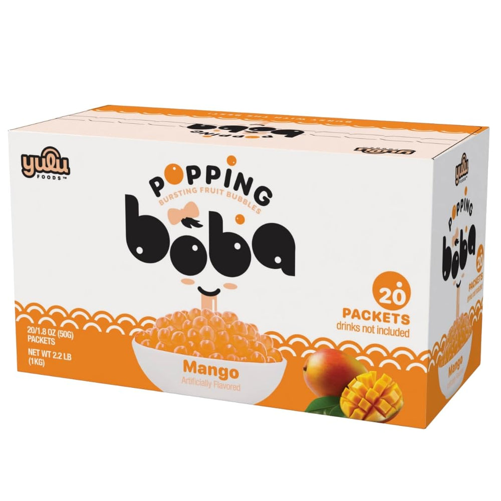 YULU FOODS Mango popping boba pearls pack ready-to-eat snack with mango flavor