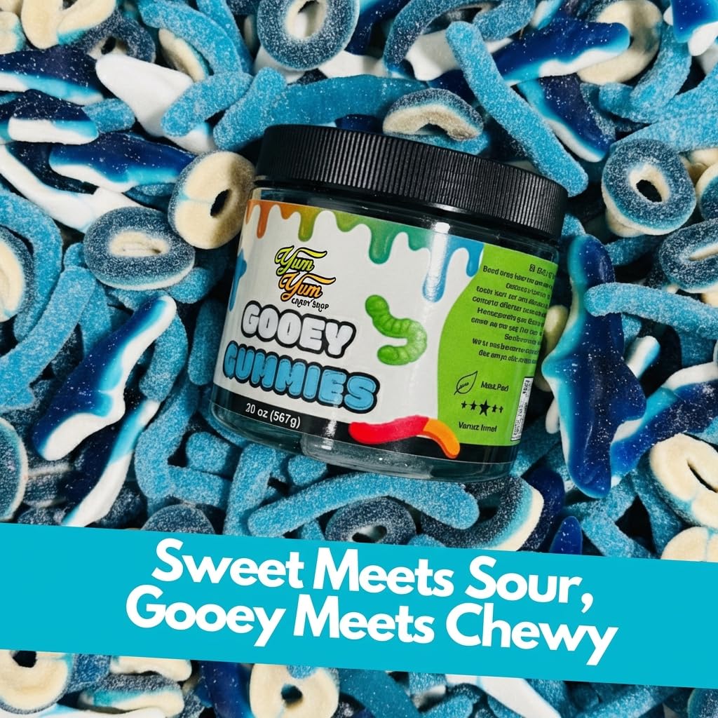 Kid friendly blue raspberry gummies ideal for lunchboxes and desk snacks