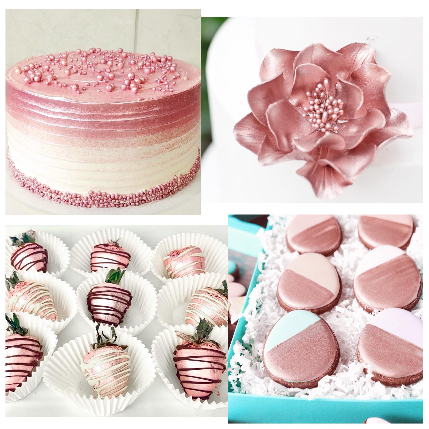 YumCraft cake glitter pink shimmer for elegant wedding cakes and desserts.