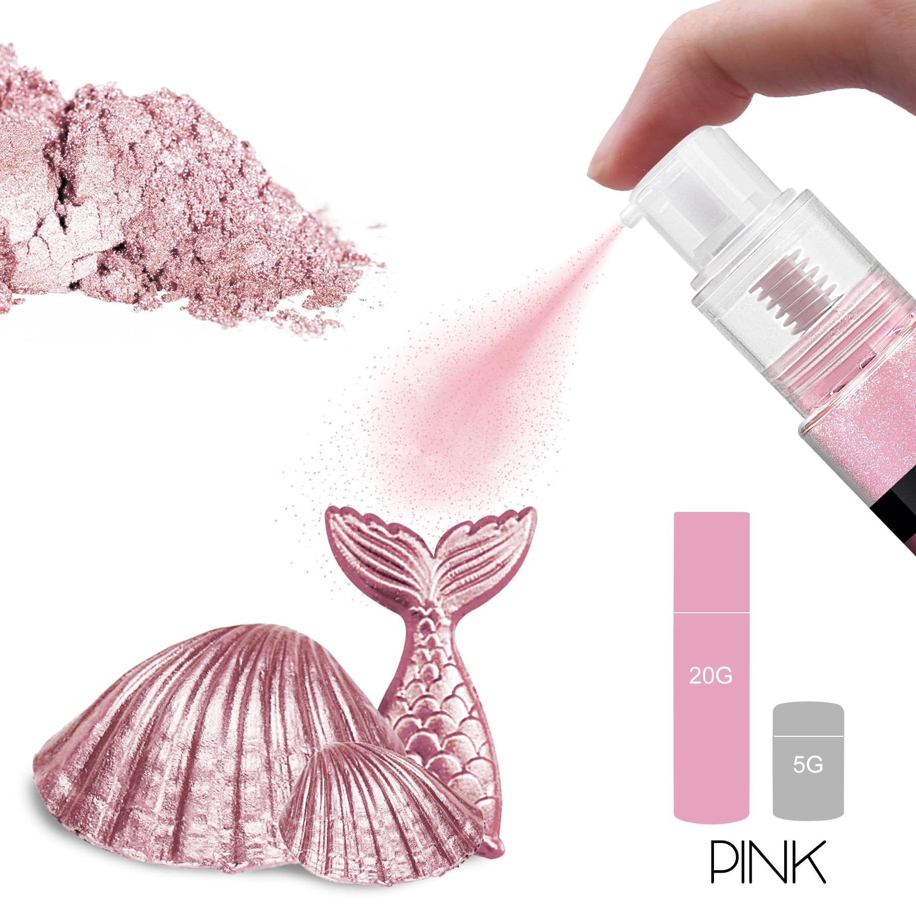 YumCraft pink luster dust provides a metallic finish for cookies and cupcakes.