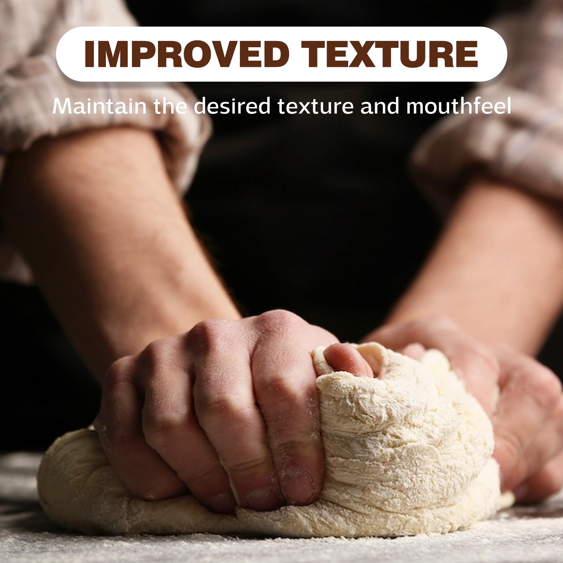 YumCraft Xanthan Gum Powder gluten-free baking image demonstrates structure and moisture in baked goods.