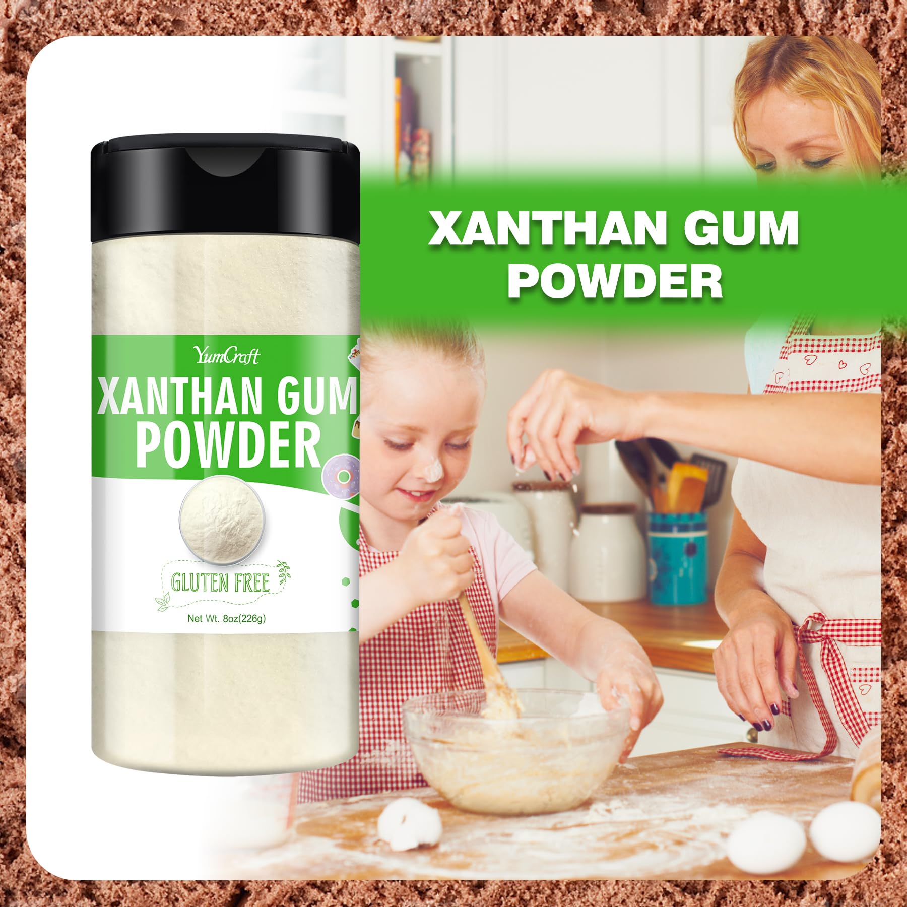 YumCraft Xanthan Gum Powder keto and vegan friendly option for versatile thickening.